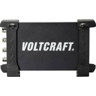 Černé zařízení Voltcraft s několika konektory na levé straně, používané pro elektronická měření.