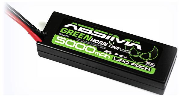 Absima akupack Li-Pol (modelářství) 7.4 V 5000 mAh Počet článků: 2 50 C Box Hardcase T zástrčka