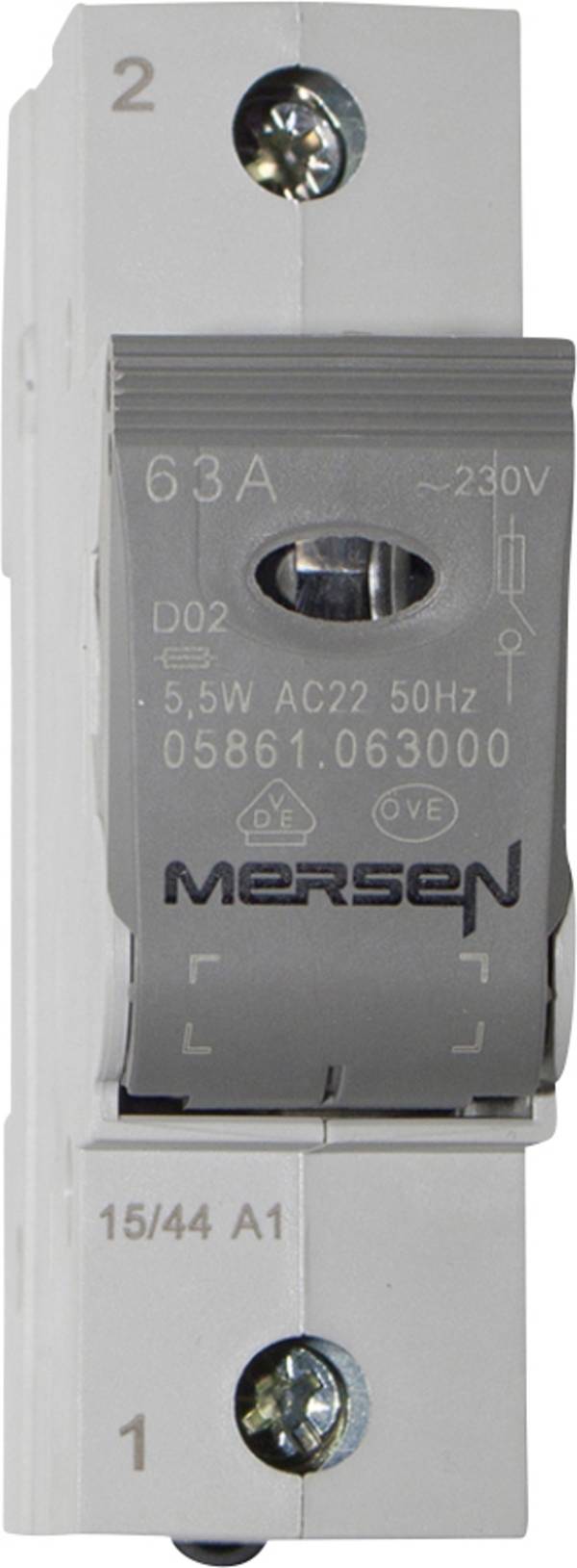 Mersen 05861.063000 výkonový odpínač pojistky Velikost pojistky = D02 63 A 400 V 1 ks