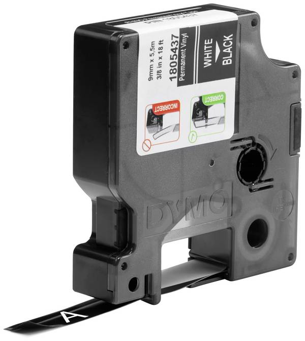 DYMO IND RHINO 1805437 vinyl Barva pásky: černá Barva písma:bílá 9 mm 5.5 m