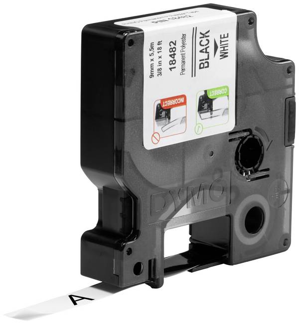 etikety DYMO IND RHINO 18482 polyester Barva pásky: bílá Barva písma:černá 9 mm 5.5 m