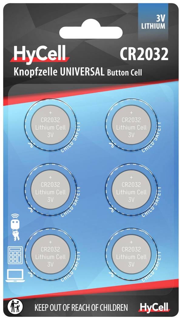 HyCell knoflíkový článek CR 2032 3 V 6 ks 200 mAh lithiová CR2032