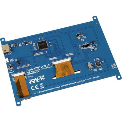 Elektronická deska plošných spojů s popiskem „7palcový HDMI LCD (C) USB kapacitní dotykový displej 1024x600 pixelů" a výrobními detaily.