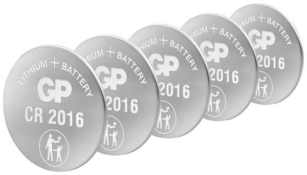 GP knoflíkový článek CR 2016 3 V 5 ks 90 mAh lithiová GPCR2016STD123C5