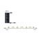 Graf ukazuje 10 metrů dlouhý flexibilní plastový systém hadic. Značení v intervalech po 3,2 metrech, dva přípoje jsou viditelné.