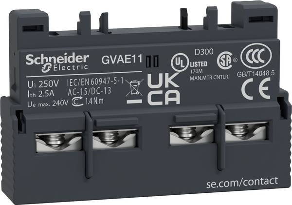 Schneider Electric GVAE11 GVAE11 pomocný spínač 1 spínací kontakt, 1 rozpínací kontakt 1 ks Box