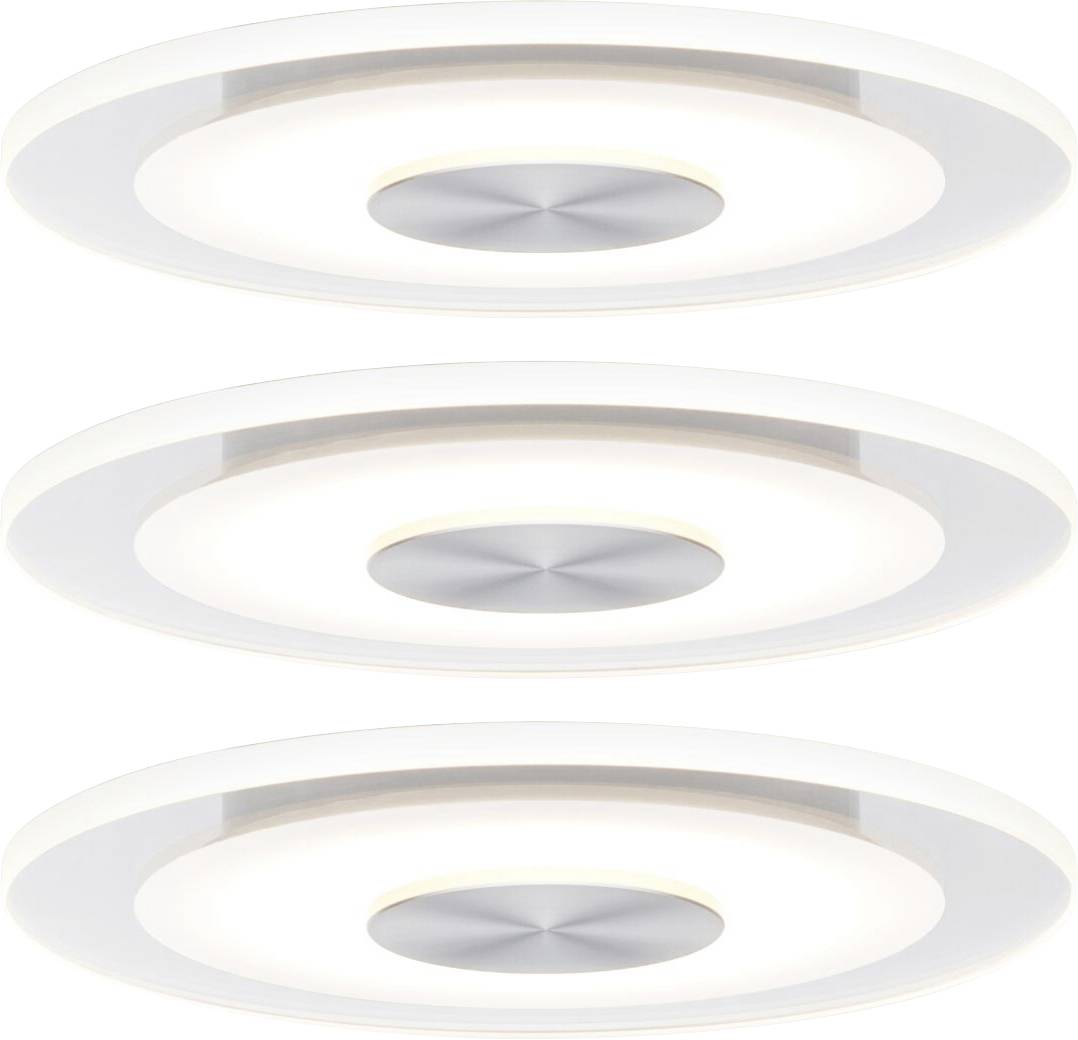 Paulmann 92907 Whirl LED vestavné svítidlo, LED, pevně vestavěné LED, 4.9 W, hliník (kartáčovaný), saténová, sada 3 ks