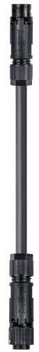 Vertikální černý spojovací prvek podobný trubce se strukturovanými konci. Mohl by být použit pro mechanické nebo elektrické spoje.