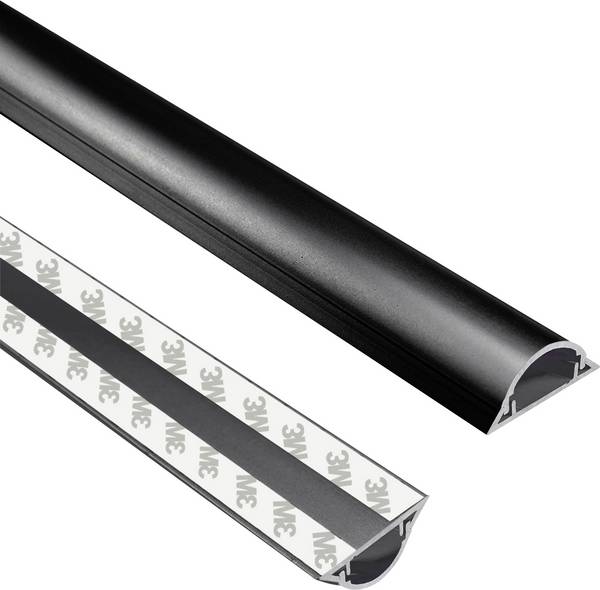 TRU COMPONENTS kabelový můstek 1571661 PVC černá Kanálů: 1 1000 mm Množství: 1 m