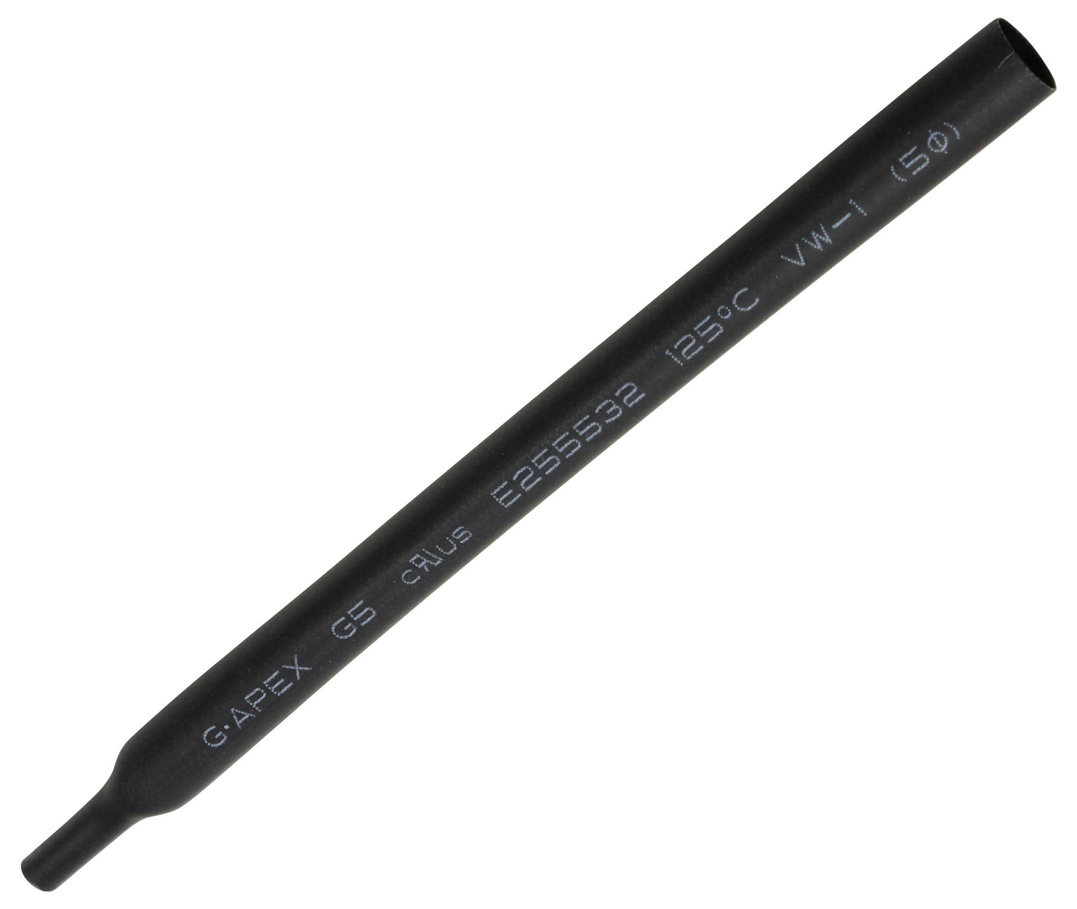 TRU COMPONENTS 1572140 smršťovací bužírka bez lepidla černá 5 mm 2.50 mm Poměr smrštění:2:1 10 m-1