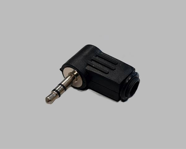 TRU COMPONENTS 1578796 jack konektor 3.5 mm zástrčka, zahnutá Pólů: 3 stereo černá 1 ks