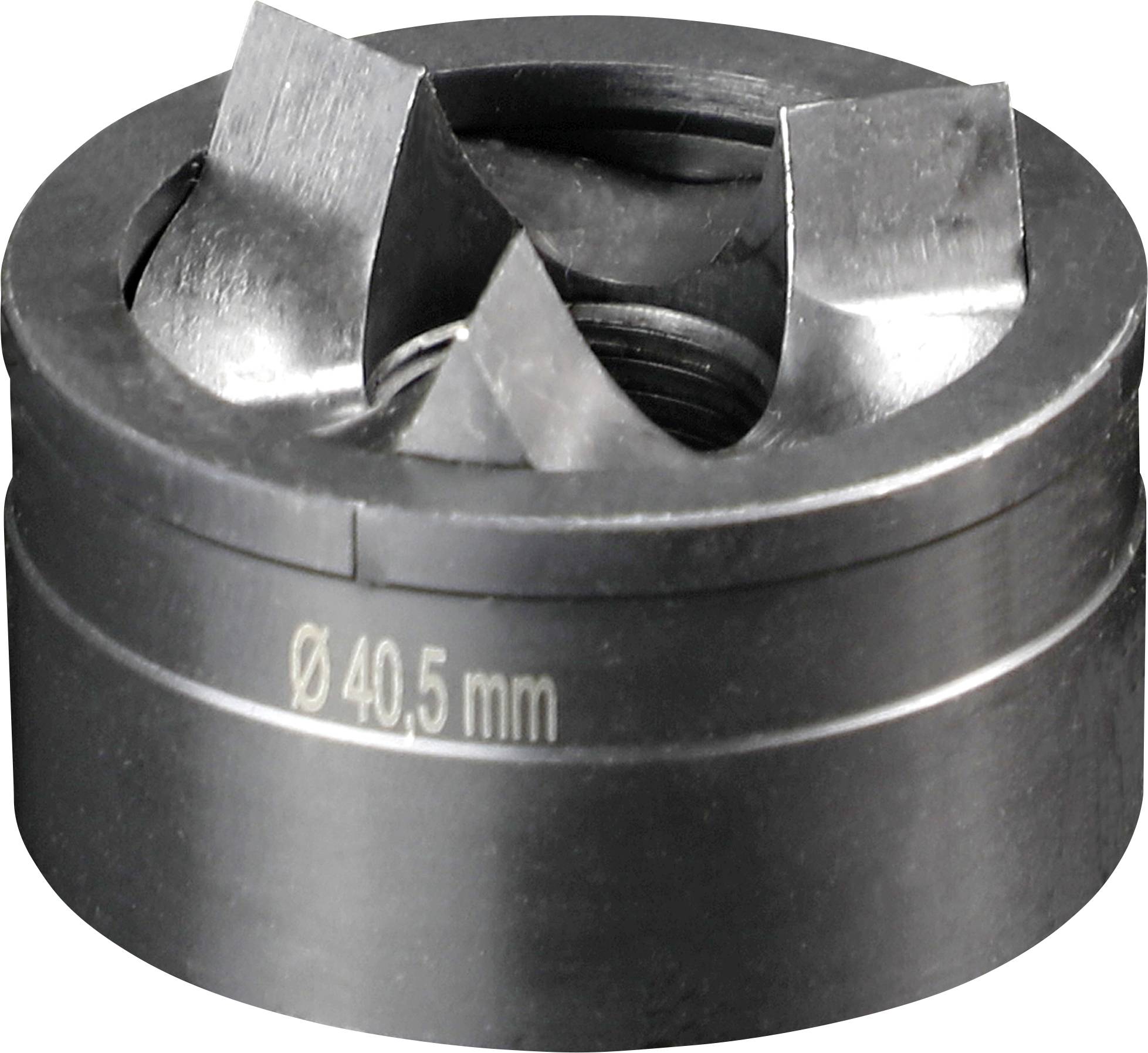 Kovový nástroj se třemi řeznými plochami s nápisem 'Ø 40,5 mm'.