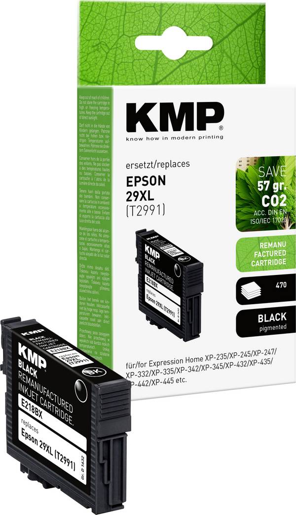 KMP Ink náhradní Epson 29XL, T2991 kompatibilní  černá E218BX 1632,4001