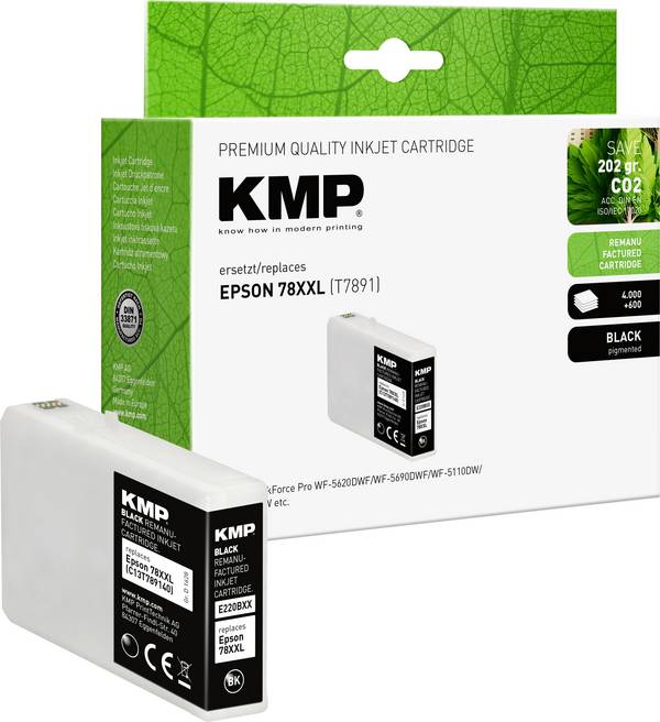 KMP Ink náhradní Epson 78XXL, T7891 kompatibilní  černá E220BXX 1628,4201