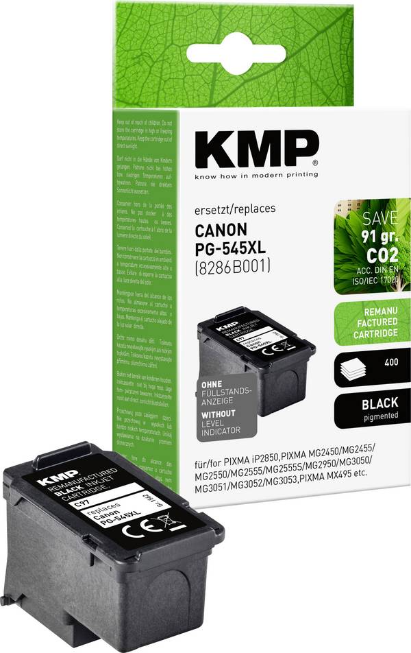 KMP Ink náhradní Canon PG-545 XL kompatibilní  černá C97 1562,4001