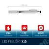 LED svítilna X15, 134 mm, chráněná proti stříkající vodě (IPX4), LED technologie, hliníkové pouzdro pro profesionální použití.