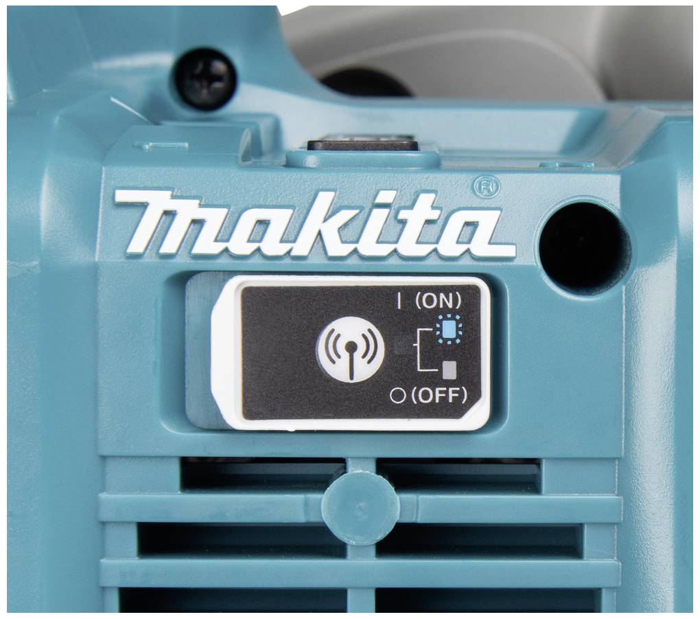 Makita zařízení s bezdrátovým spínačem. Páčka pro funkci zapnutí/vypnutí.
