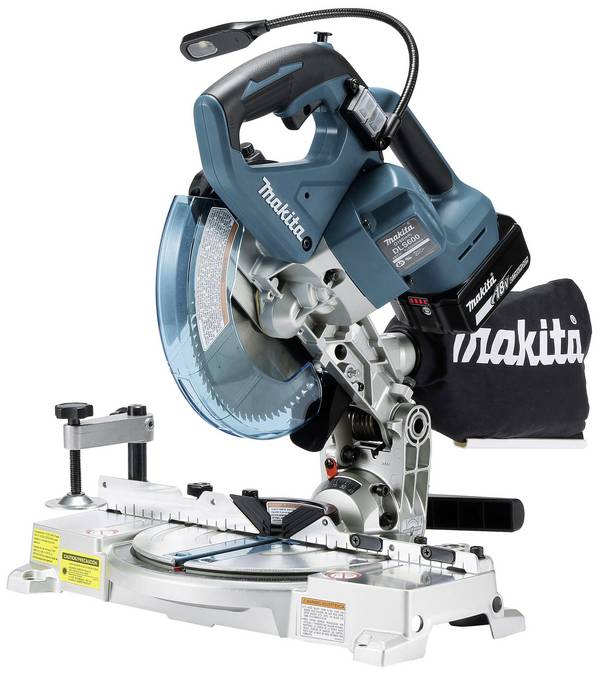 Makita DLS600Z akumulátorová kapovací a pokosová pila , bez akumulátoru, bez nabíječky, průměr listu 165 mm, uchycení 20 mm