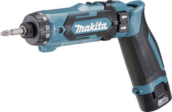 Makita DF012DSE aku šroubovák, 7.2 V, 1.5 Ah Li-Ion vč. 2x aku, vč. nabíječky, kufřík, DF012DSE