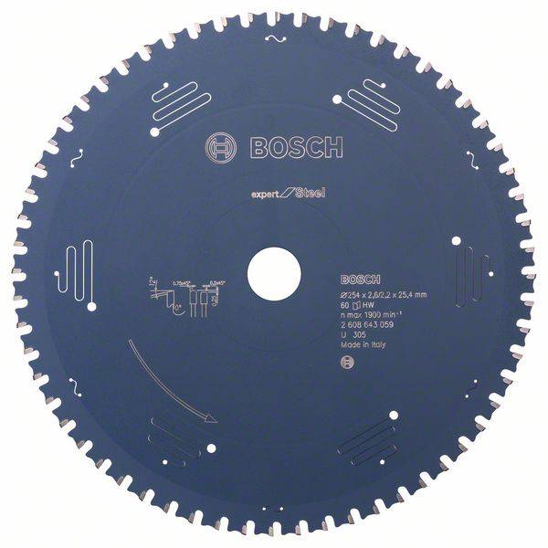 Bosch Accessories Expert for Steel 2608643059 pilový kotouč 254 x 25.4 x 2.2 mm Počet zubů (na palec): 60 1 ks