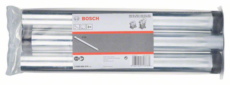 Balení se třemi vrtacími nástavci Bosch z lesklého stříbrného kovu, určené pro profesionální elektrické vrtací příslušenství.