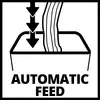 Symbol 'Automatické podávání': Dva šipky a papír padající do nádoby znázorňují funkci automatického podávání.