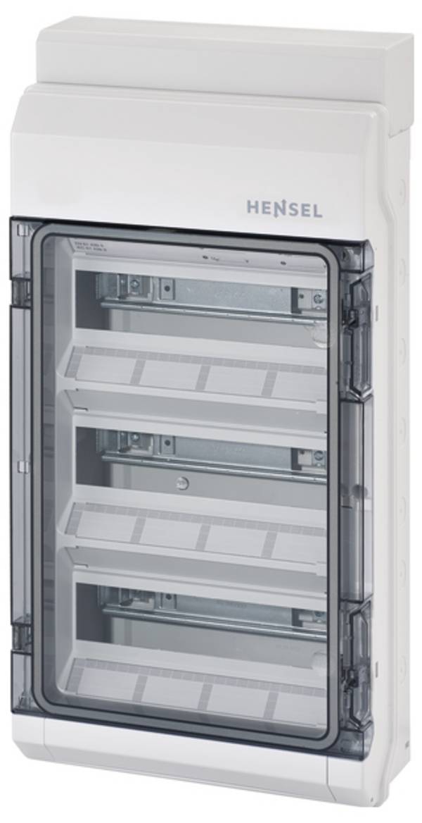 Hensel  6100004  KV 9336  malý rozváděč  na omítku  Počet modulů (šířka) = 36  Počet řádků = 3  Obsah 1 ks
