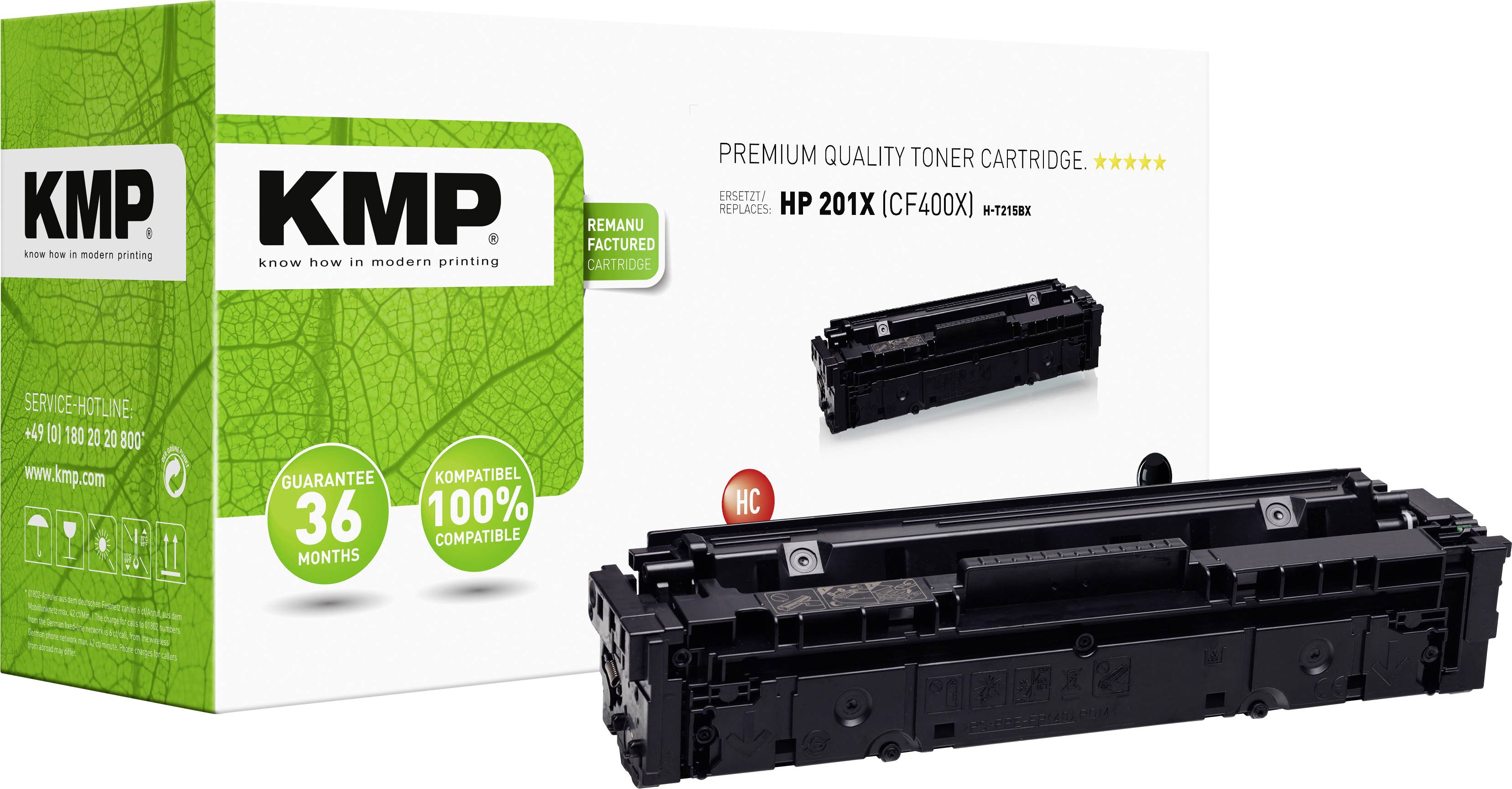 Tonerová kazeta a balení značky KMP, kompatibilní s HP 201X (CF400X), 36 měsíců záruka, 100% spokojenost, černá.