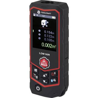 TOOLCRAFT LDM 60 R Multi laserový měřič vzdálenosti  Bluetooth, vč. vodováhy s laserem Rozsah měření (max.) 60 m