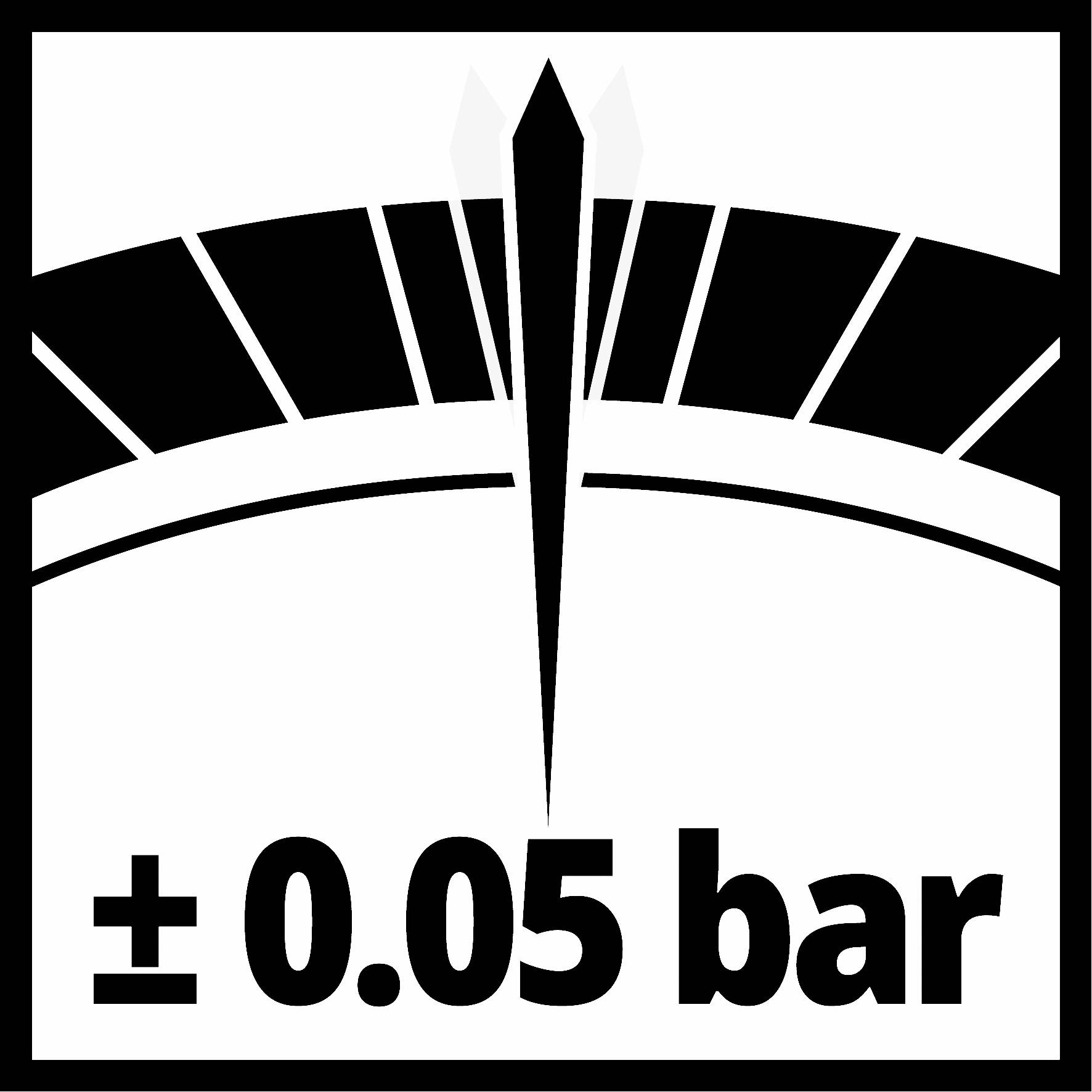 Tlakoměr ukazuje ± 0,05 baru.