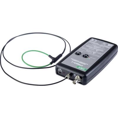 Snímač proudu "CWT" s duálními kabelovými výstupy a zelenou smyčkou drátů, který se typicky používá pro měření elektrických proudů v různých aplikacích.