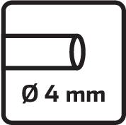 Symbol potrubí o průměru 4 mm na černém pozadí.