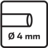 Symbol potrubí o průměru 4 mm na černém pozadí.