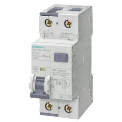 Jistič Siemens s modrou spouští a technickým popisem. Vhodný pro jištění elektrických obvodů.