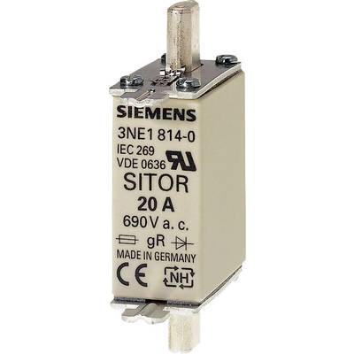 Pojistka Siemens s nápisem 'SITOR 20 A 690V a.c.', vhodná pro průmyslové elektrické aplikace.