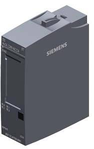 Šedý řídicí modul Siemens se zaoblenými hranami a spínačem nahoře, vhodný pro začlenění do průmyslových řídicích systémů.