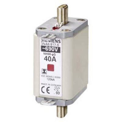 Pojistka Siemens 3NA6 817-6, NH00-gG, 690V, 40A. Vhodná pro průmyslové aplikace, vyrobená v Německu.