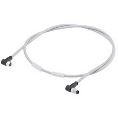 Šedý kabel se dvěma zahnutými konektory na koncích.