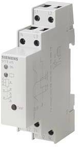 Šedý Siemens stykač s označením 'SIRIUS', dva vstupní konektory nahoře (L1, L2), dva dole (A1, A2), LED indikátor.