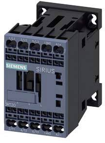 Elektrický spínač od Siemens, model Sirius, s různými připojovacími svorkami pro elektrické instalace.