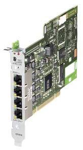 Síťová karta se čtyřmi ethernetovými porty, používaná pro připojení počítačů k síti za účelem přenosu dat.
