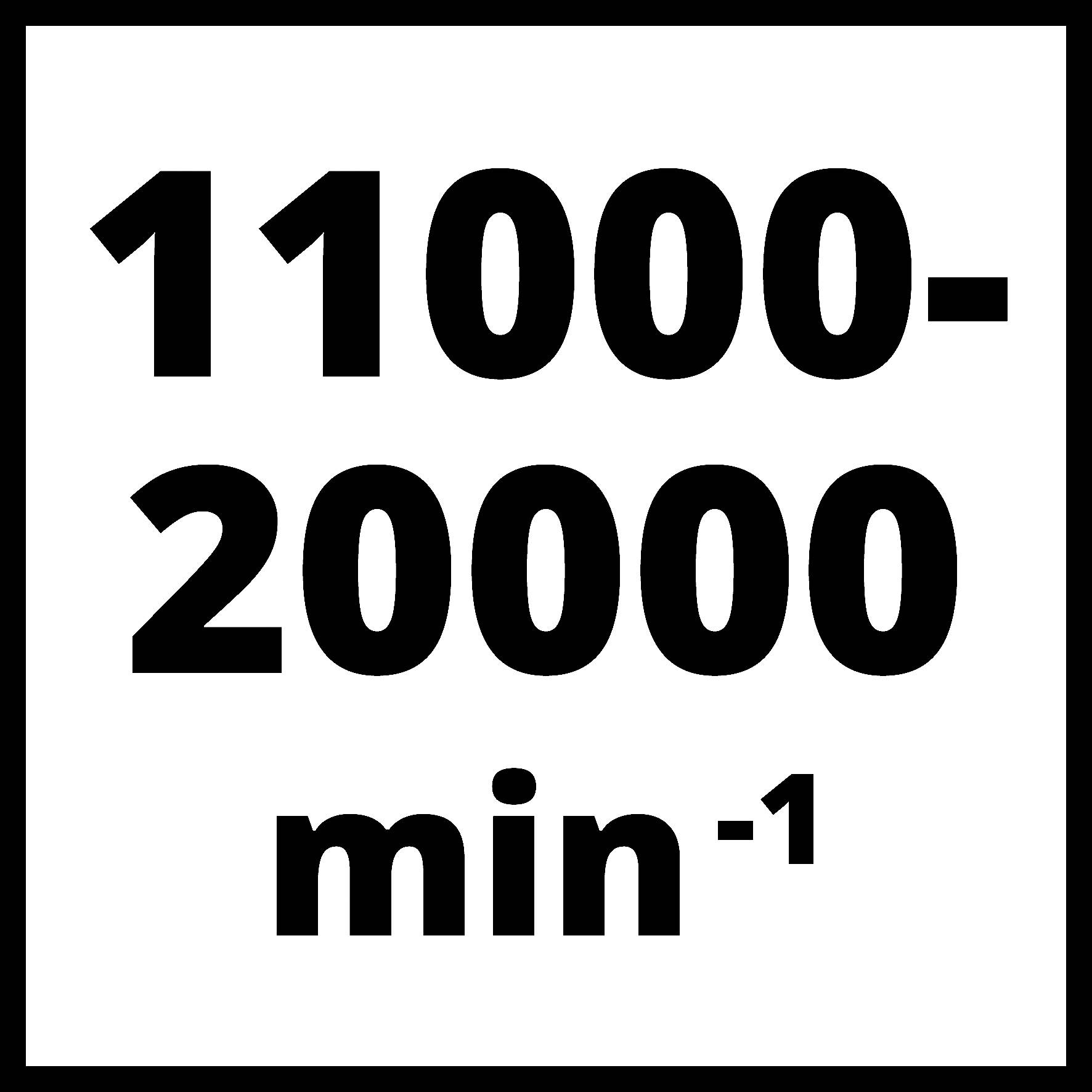 '11000-20000 min⁻¹' černým písmem na bílém pozadí.