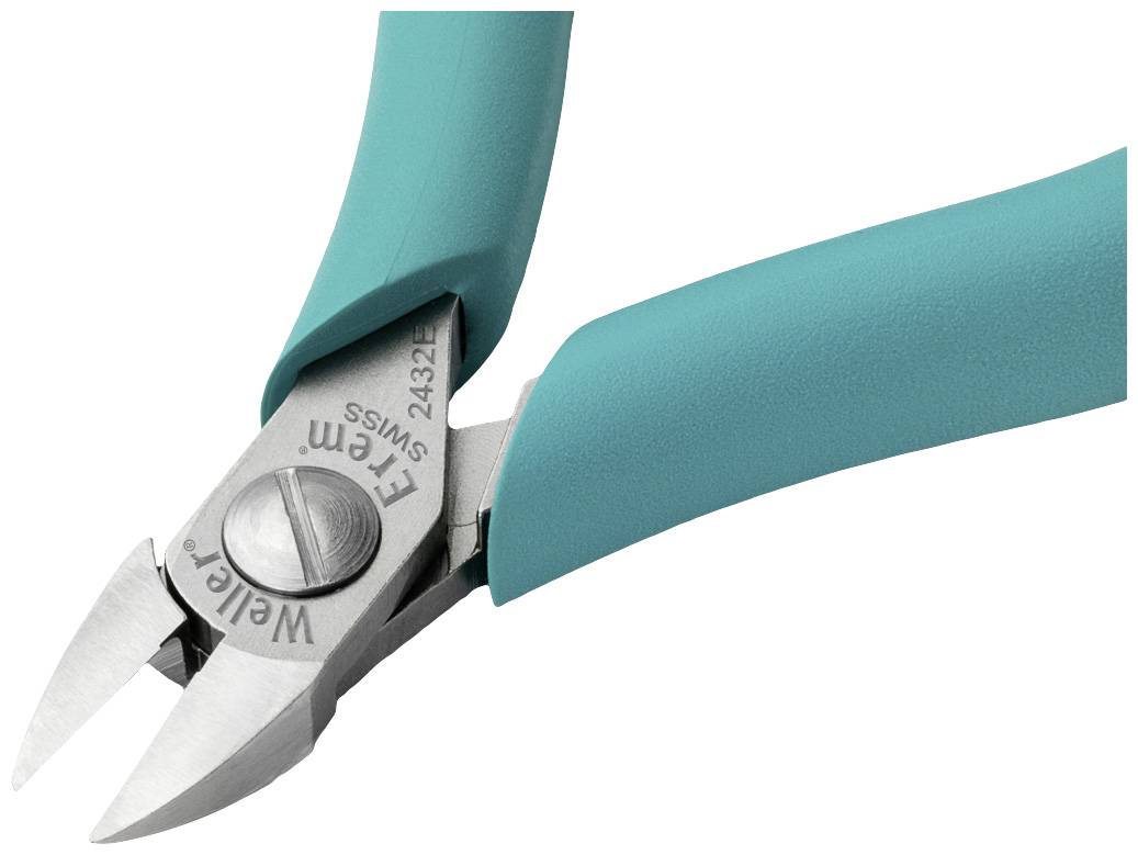 Zelené kleště s ostrými kovovými řezacími hranami, vhodné pro stříhání drátů a přesnou práci.