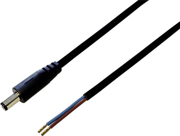 TRU COMPONENTS TC-2511297 nízkonapěťový připojovací kabel nízkonapěťová zástrčka - kabel s otevřenými konci 5.50 mm 2.10 mm 5.00 m 1 ks