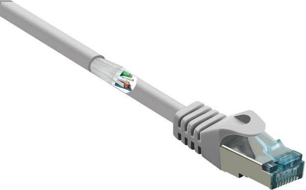 Renkforce RF-5047488 RJ45 síťové kabely, propojovací kabely CAT 6A S/FTP 3.00 m šedá samozhášecí 1 ks