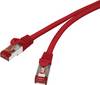 Renkforce RF-5251926 RJ45 síťové kabely, propojovací kabely CAT 6 S/FTP 0.15 m červená s ochranou, pozlacené kontakty, samozhášecí 1 ks