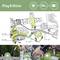 Schéma osvětlení zahrady: Propojení transformátoru se svítidly. Kroky: Zapojení, nastavení LED, zapnutí.