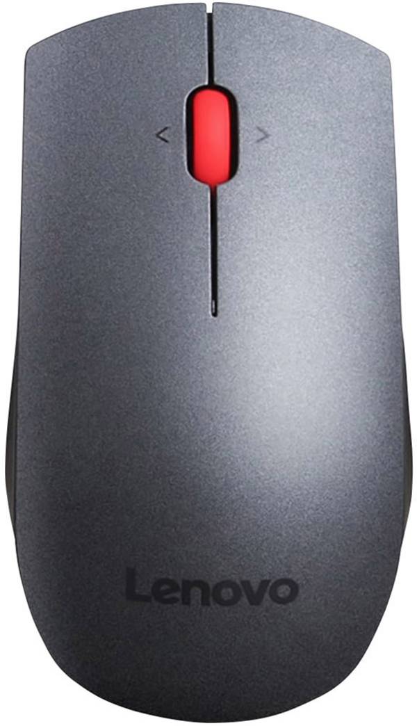 Lenovo Professional laserová myš, přenos bezdrátový, 5 tlačítko, 1600 dpi, šedá, červená