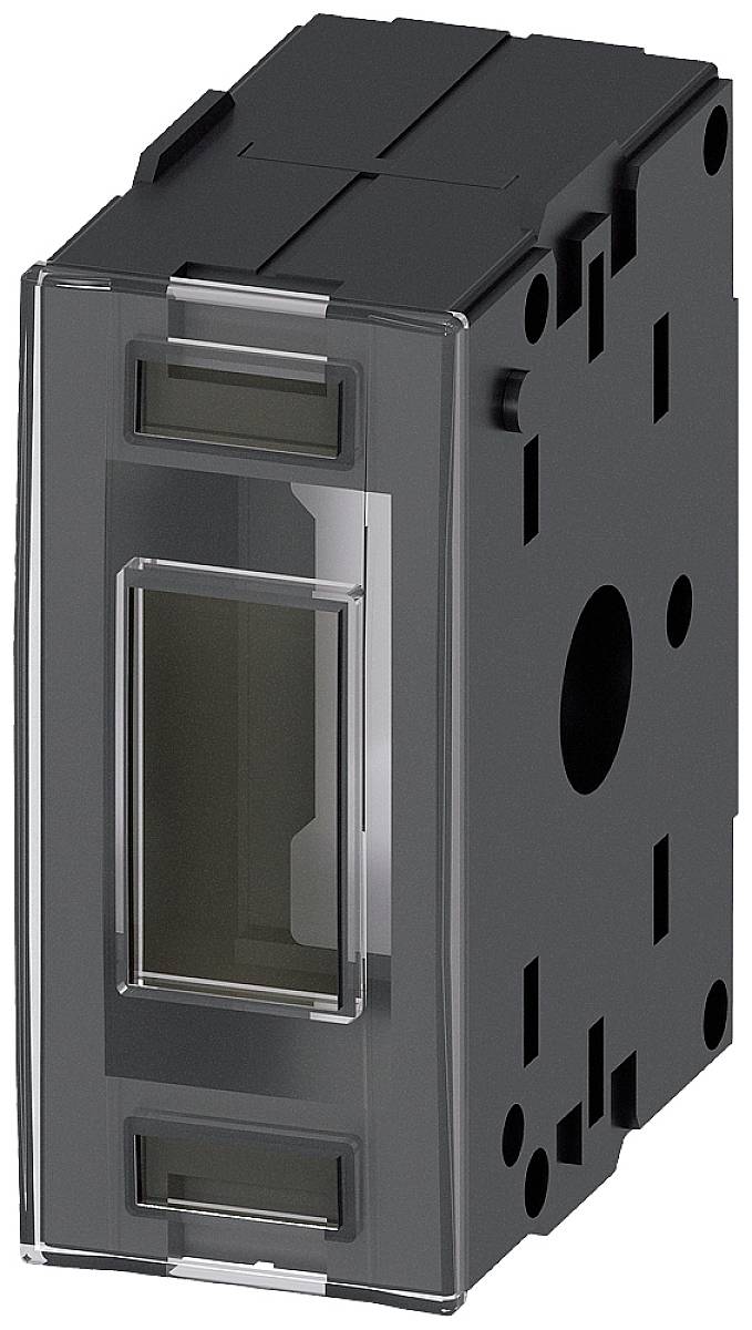 Černý obdélníkový elektrický spínač s průhledným ochranným krytem, vhodný pro ovládání zařízení v elektrických systémech.