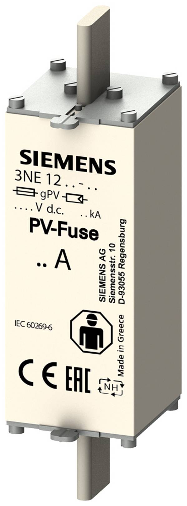 solární pojistka s hlásičem 200 A gPV Siemens 3NE1225-5E 2 ks Piece